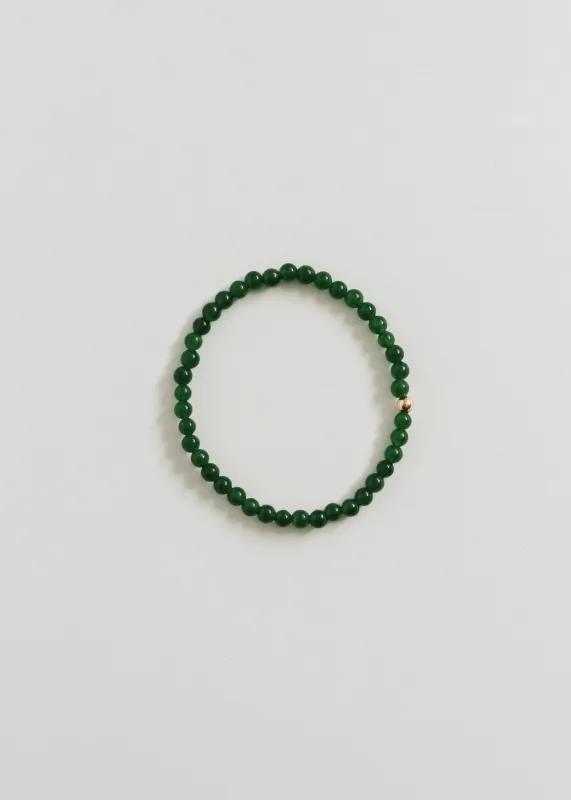 Dainty Green Jade + 14K Gold Filled || Beaded Stretch Bracelet made by Zulily