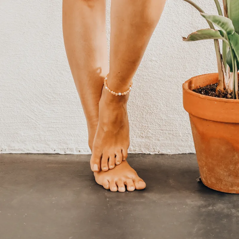 Raw Honey Baltic Amber + Pearl Halo || Anklet or Bracelet made by Zulily