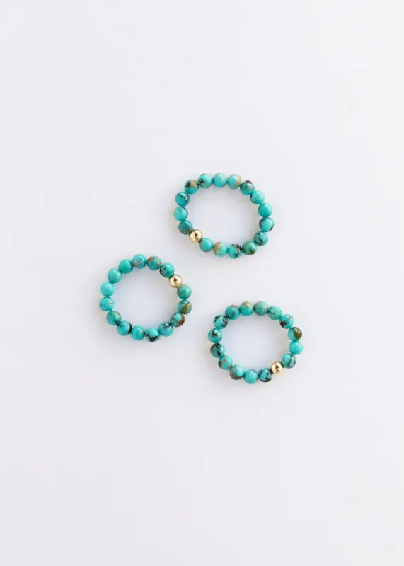 Natural Turquoise + 14k Gold Filled || Adult Ring made by Zulily