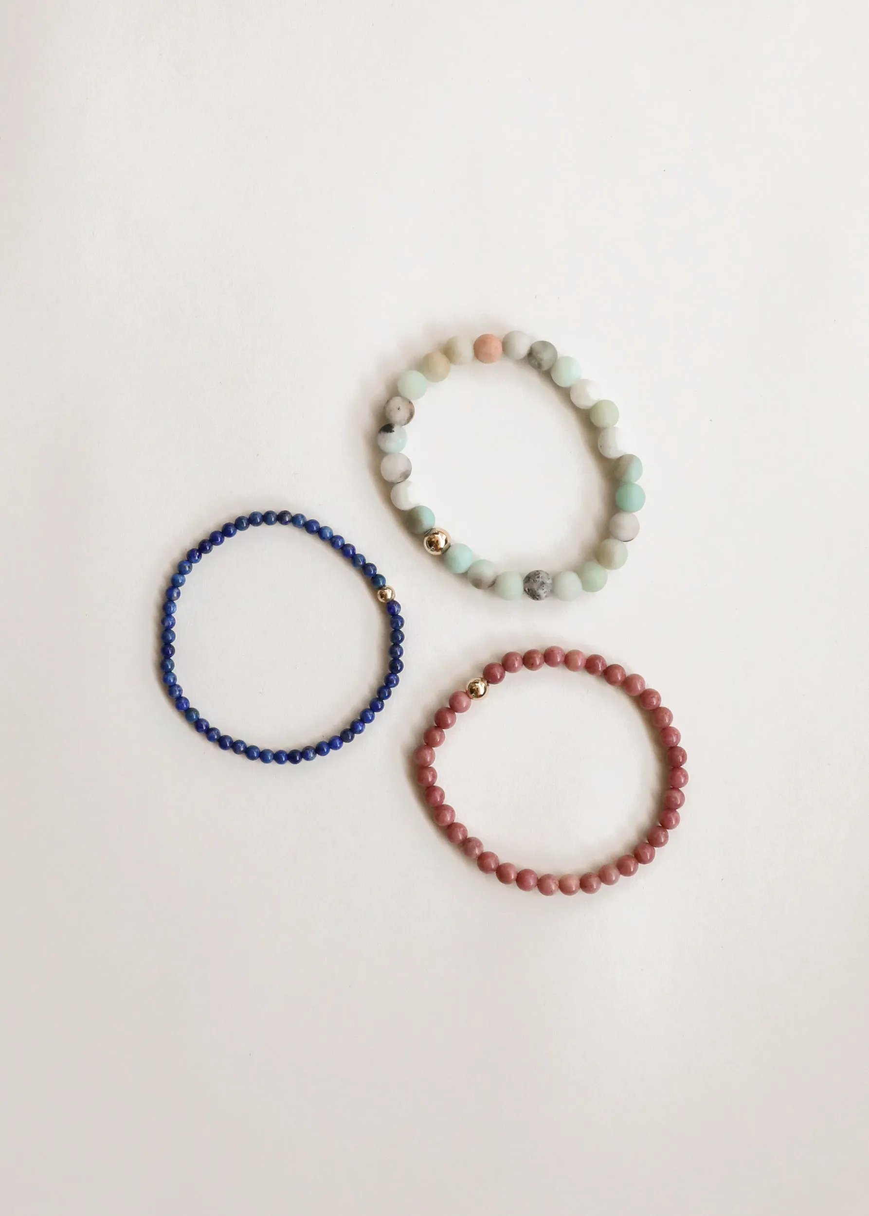 Lapis Lazuli + 14K Gold Filled Beaded Stretch Bracelet sold by Zulily product image thumbnail 3