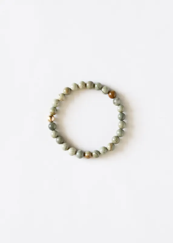 Silver Leaf Jasper + 14k Gold Filled || Adult Bracelet made by Zulily