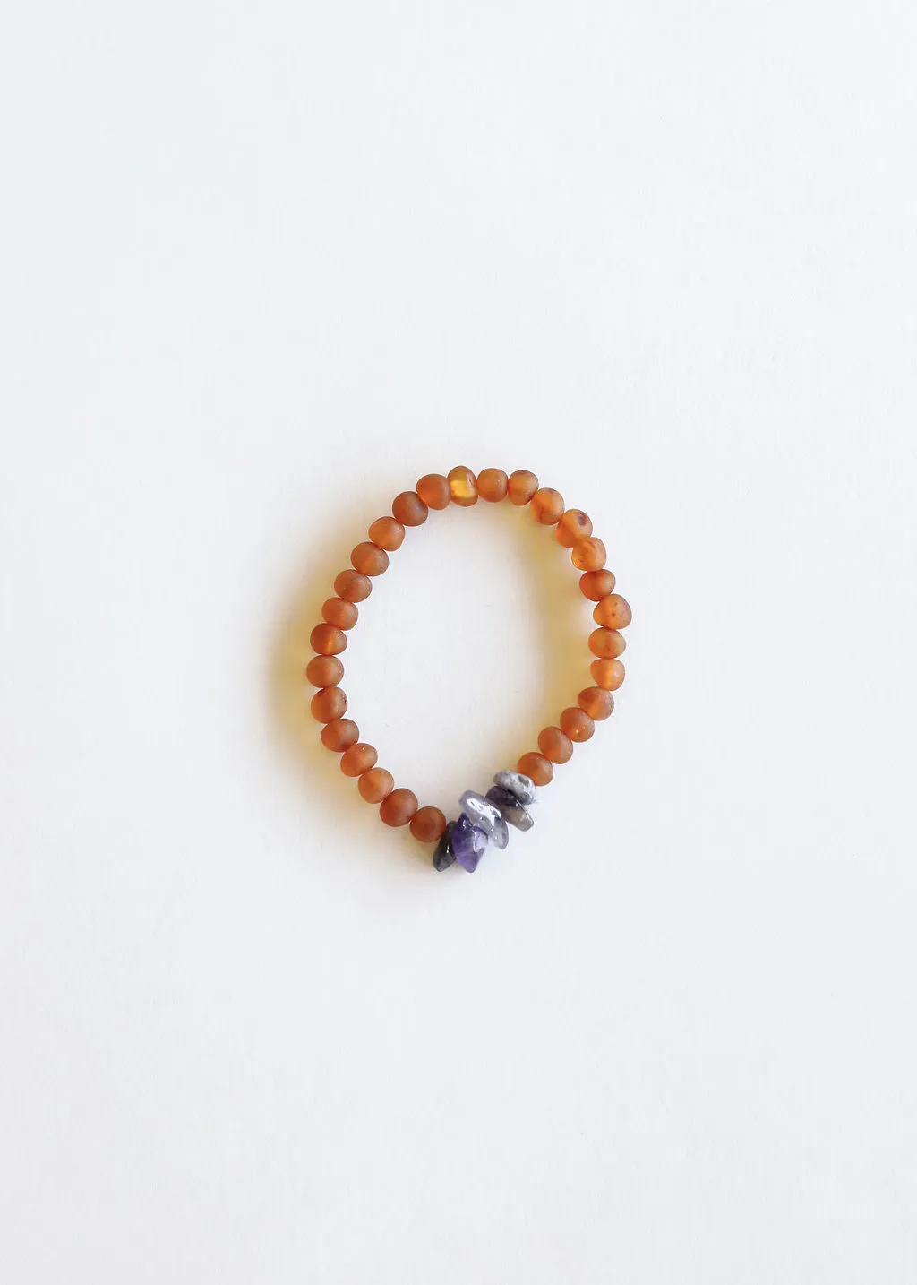 Raw Cognac Baltic Amber + Raw Amethyst || Adult Bracelet sold by Zulily product image thumbnail 5