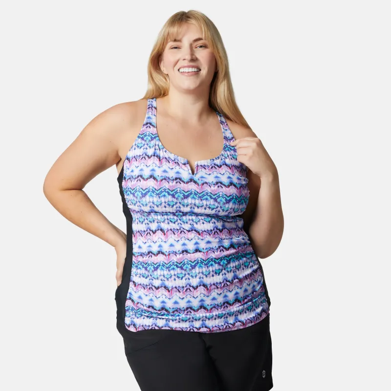 Women's Plus Size Ikat Notch Front Tankini Top made by Free Country
