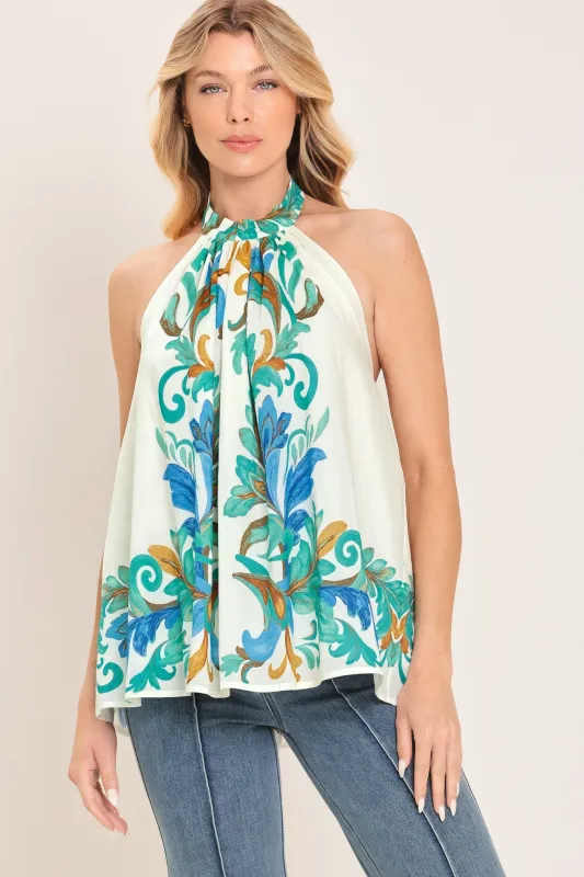 Cerulean Charm Woven Top made by Flying Tomato