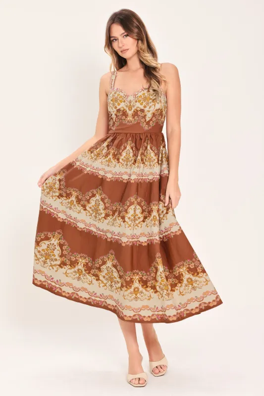 Toffee Treasure Woven Midi Dress made by Flying Tomato