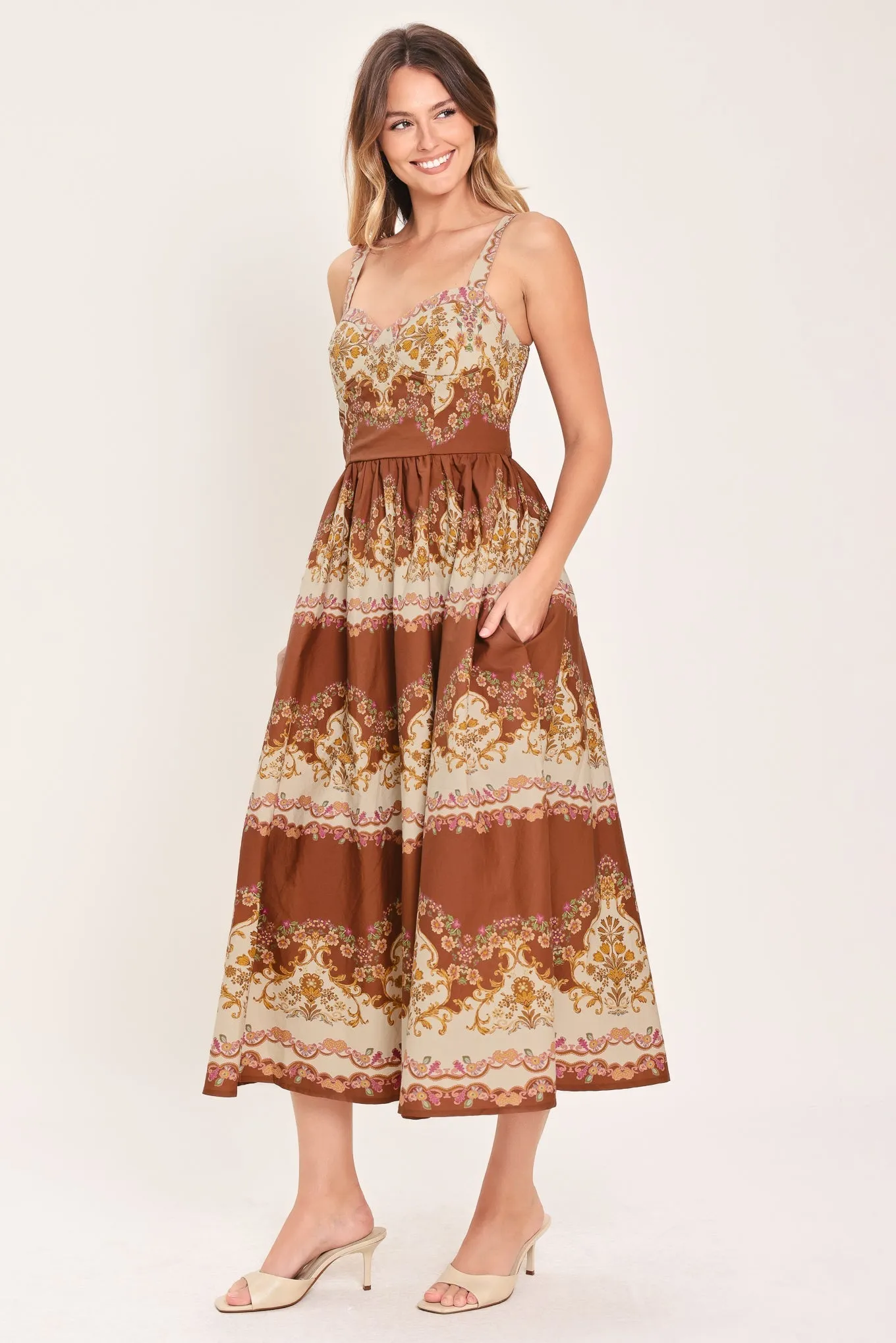 Toffee Treasure Woven Midi Dress sold by Zulily product image thumbnail 3