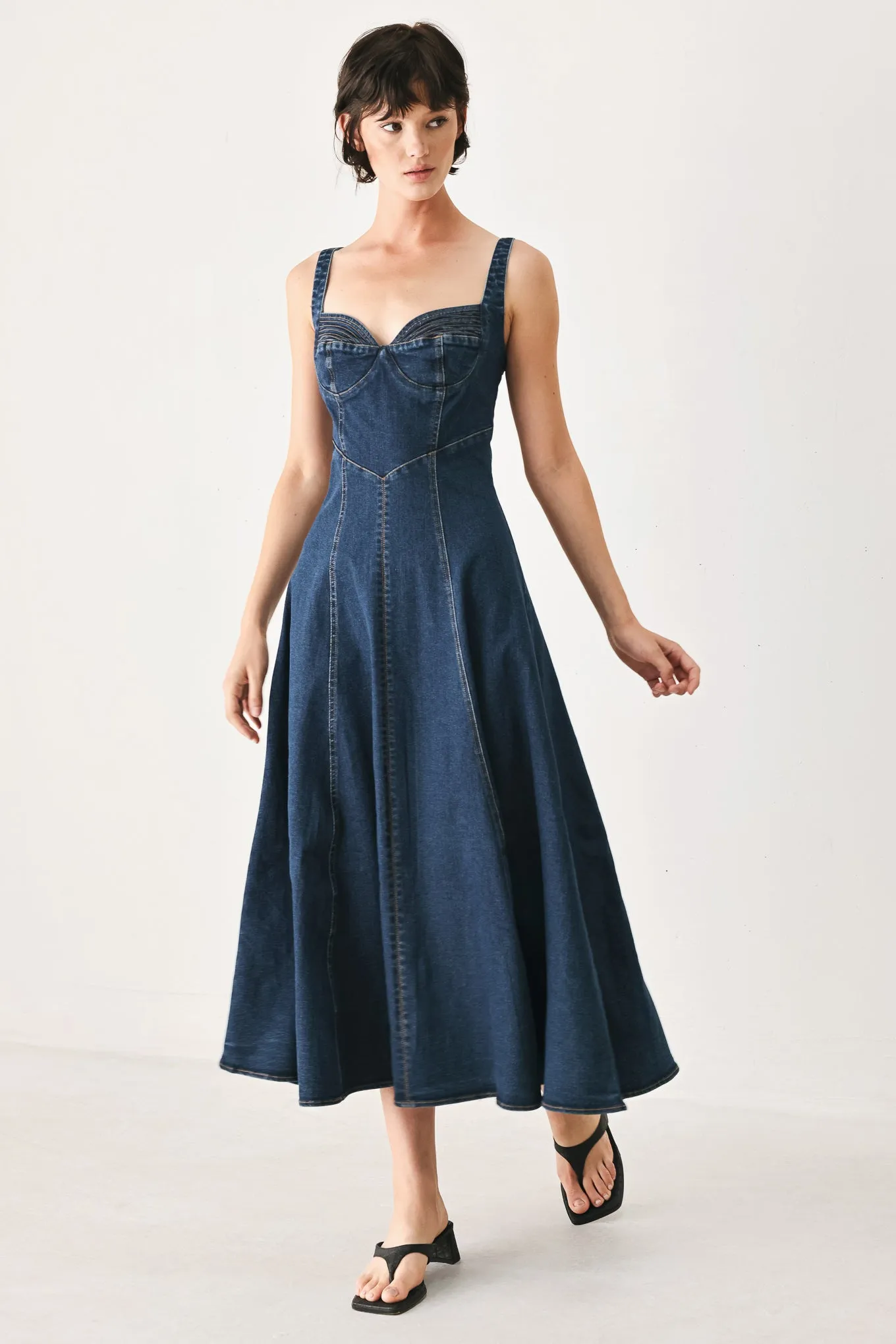 Western Charm Denim Midi Dress sold by Zulily product image thumbnail 3