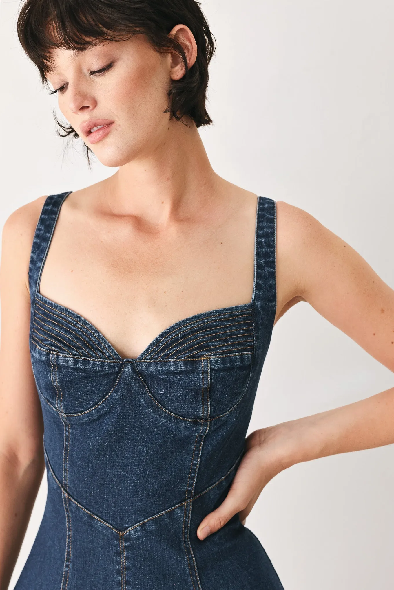 Western Charm Denim Midi Dress sold by Zulily product image thumbnail 4