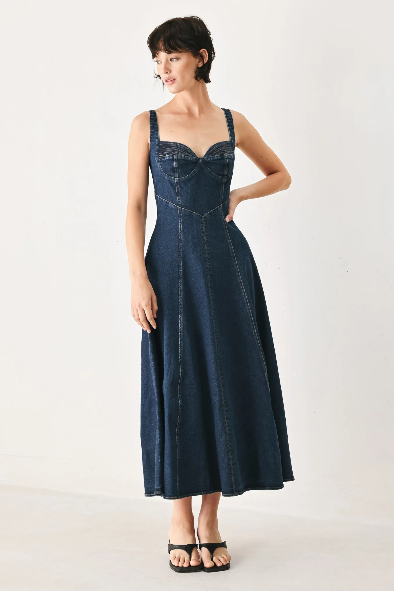 Western Charm Denim Midi Dress sold by Zulily