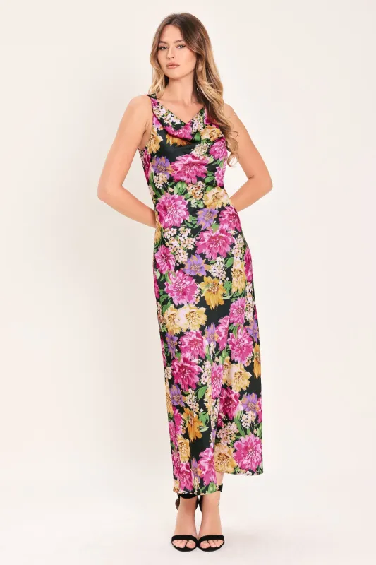 Midnight Garden Woven Midi Dress made by Flying Tomato