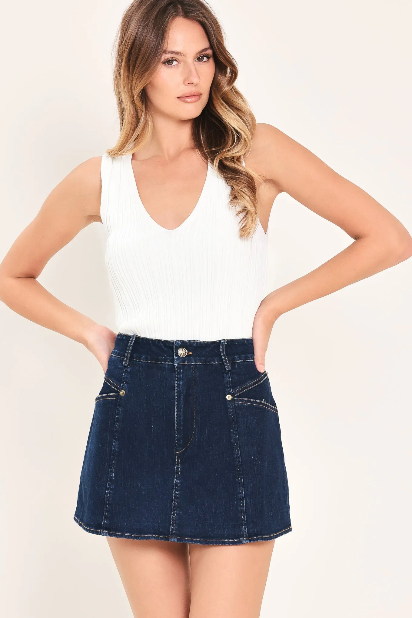 Everyday Indigo Denim Skort sold by Zulily product image thumbnail 4