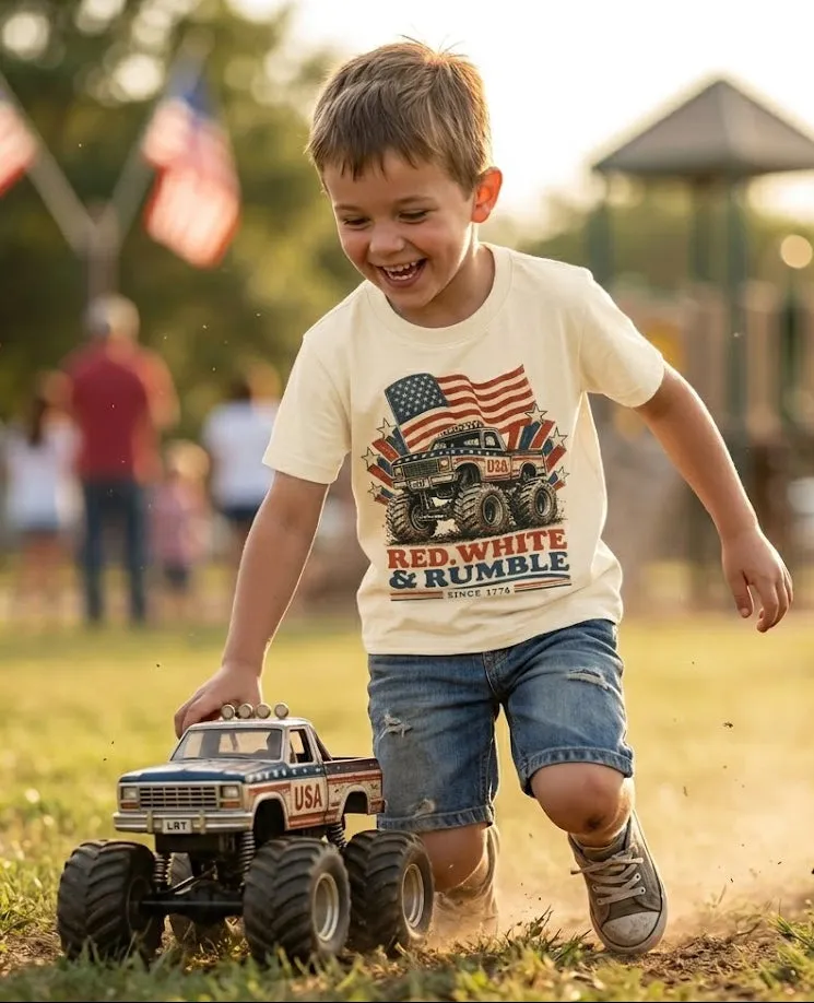 Red White and Rumble Tee - Vintage Cream sold by Zulily product image thumbnail 4