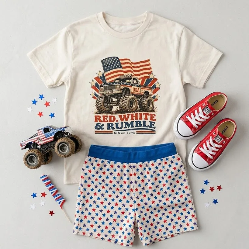 Red White and Rumble Tee - Vintage Cream sold by Zulily product image thumbnail 2
