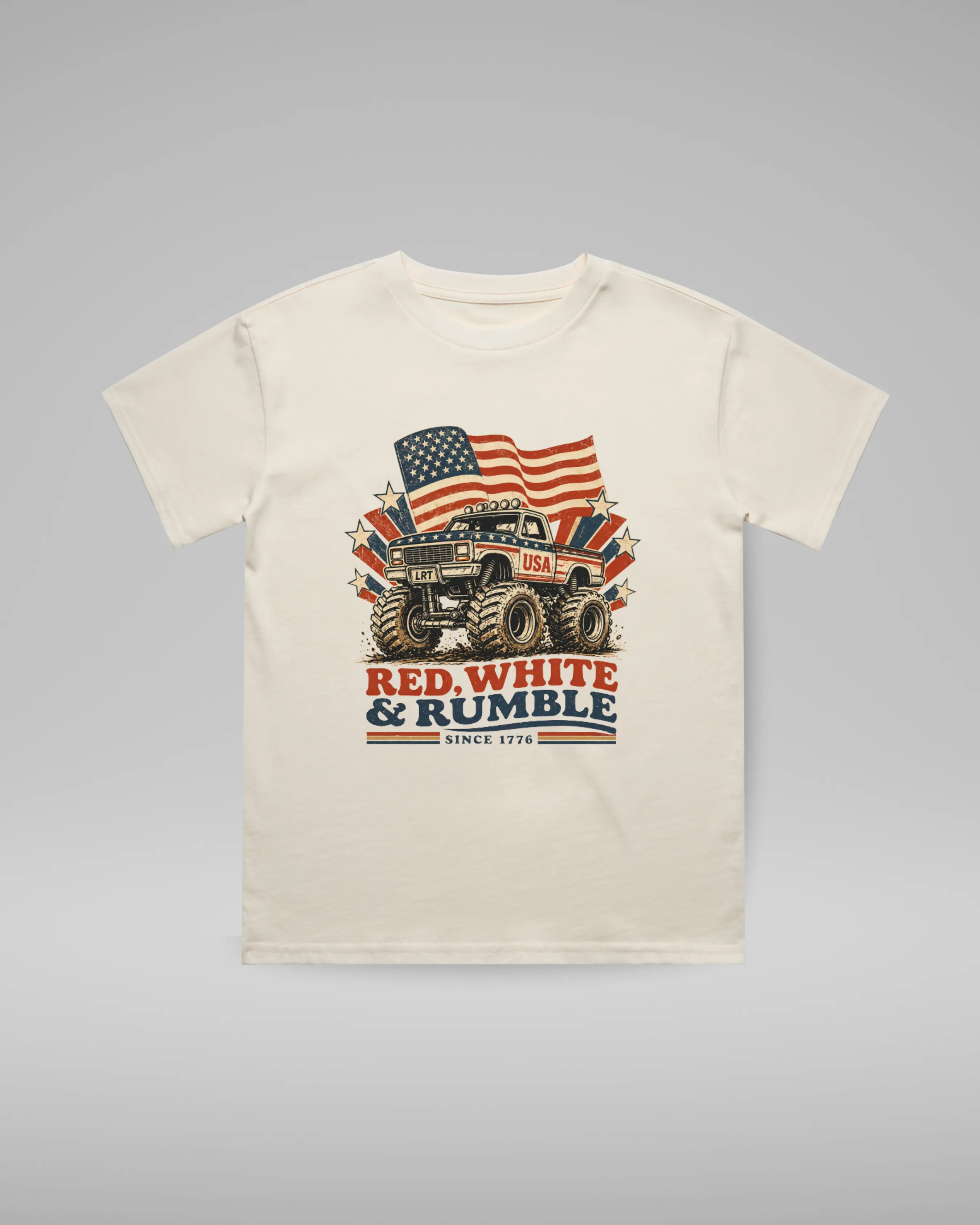 Red White and Rumble Tee - Vintage Cream sold by Zulily product image thumbnail 3