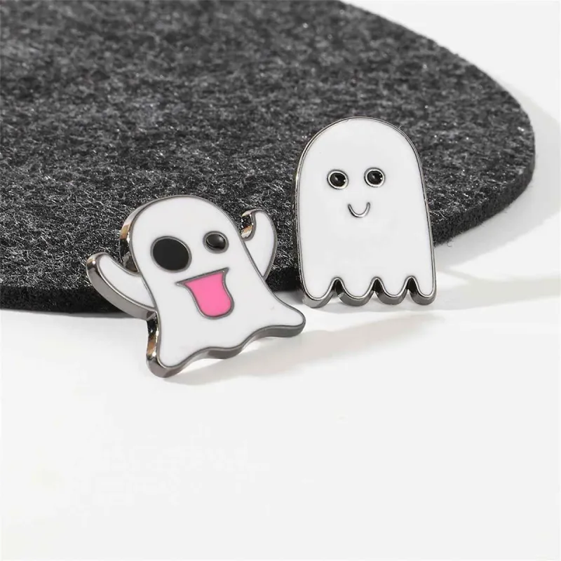 White & Silvertone Ghost Enamel Pin Set made by Zulily