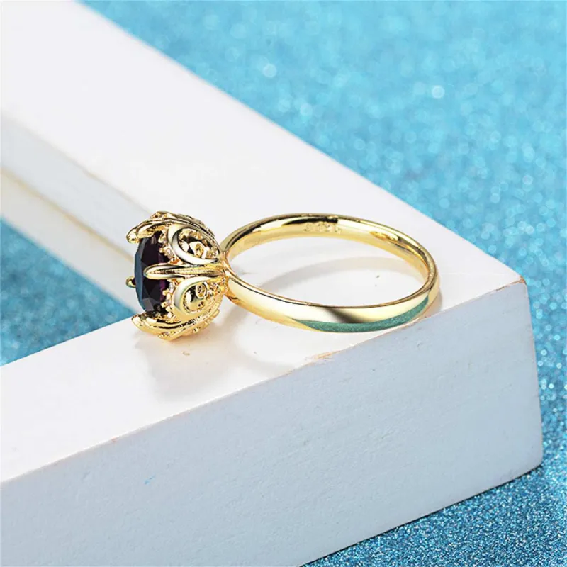 Black Crystal & Cubic Zirconia Goldtone Skull Cocktail Ring made by Zulily