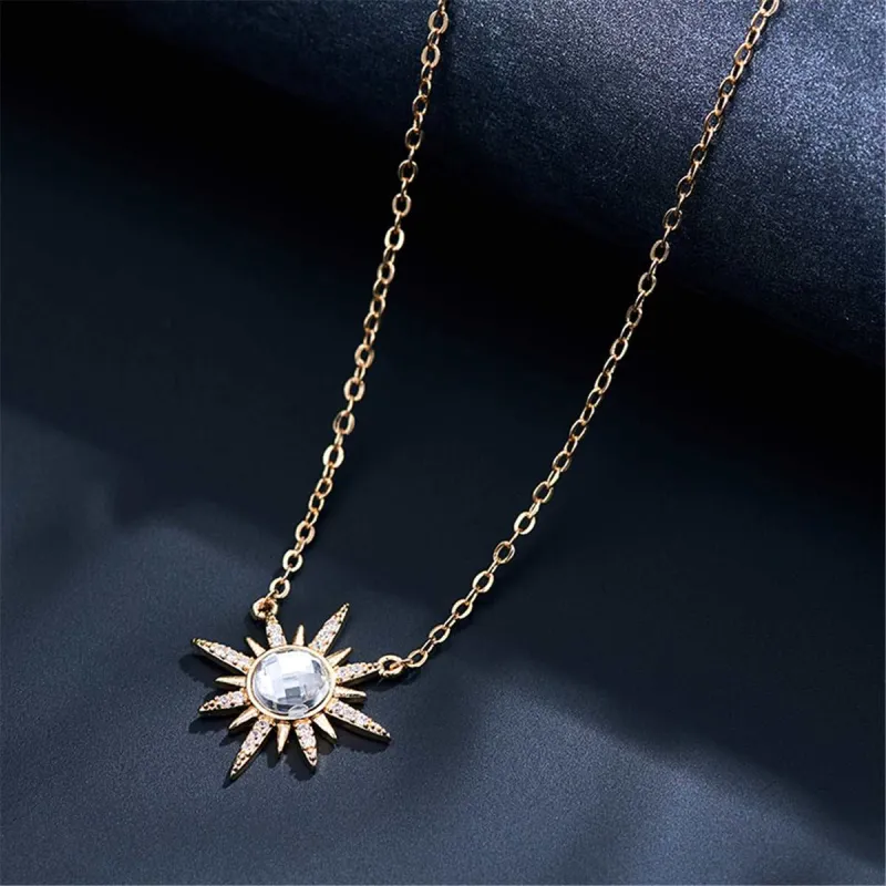 Crystal & Cubic Zirconia Sun Pendant Necklace made by Zulily