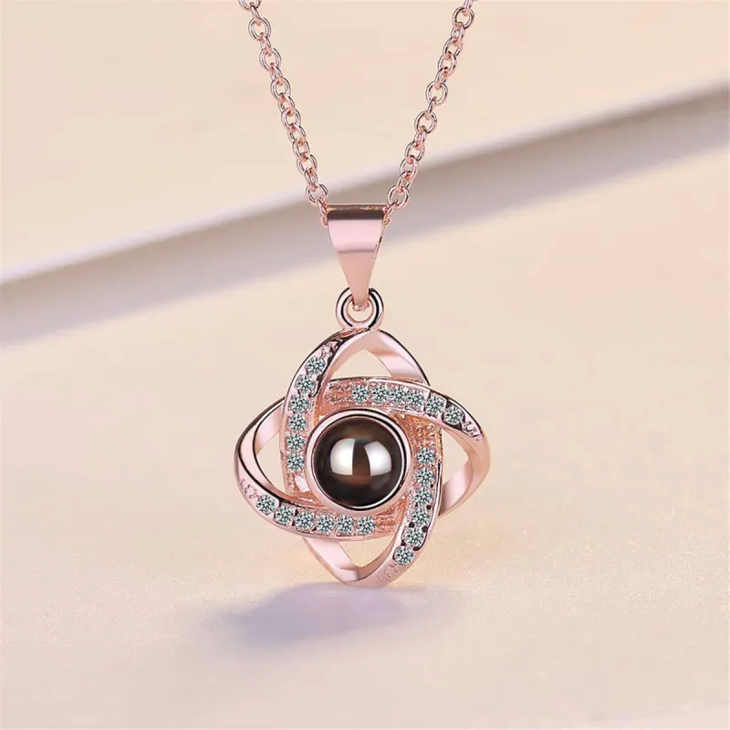 Cubic Zirconia & Crystal Rose Goldtone Interlocking Pendant Necklace made by Zulily