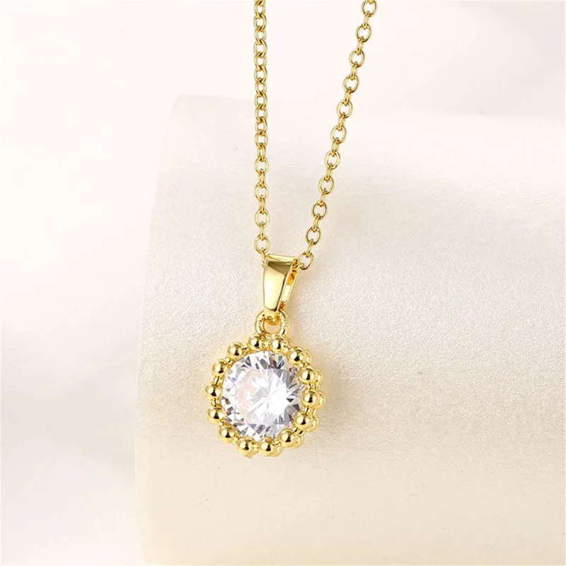 Crystal & Goldtone Round Bead Pendant Necklace made by Zulily