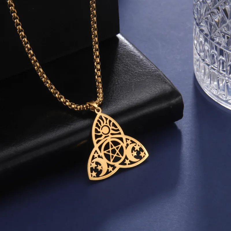 Goldtone Moon & Star Pendant Necklace made by Zulily