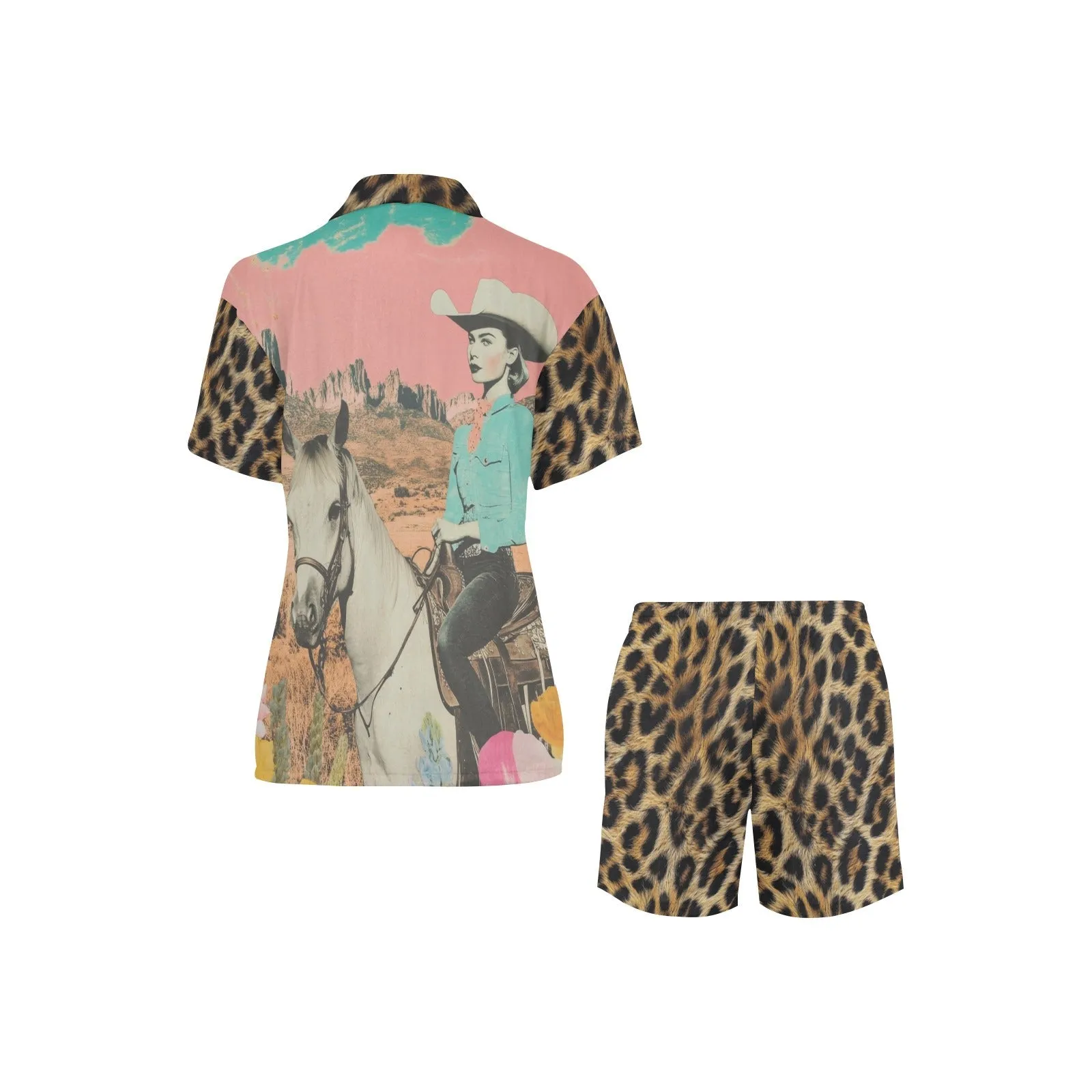 Baha Ranch Retro Pop Western Leopard Cowgirl Pajama Set sold by Zulily product image thumbnail 3