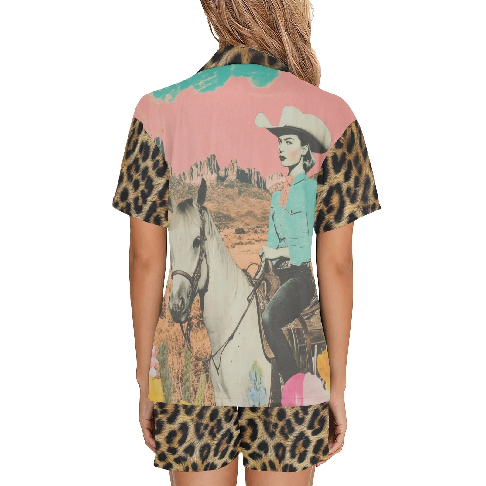 Baha Ranch Retro Pop Western Leopard Cowgirl Pajama Set sold by Zulily product image thumbnail 5