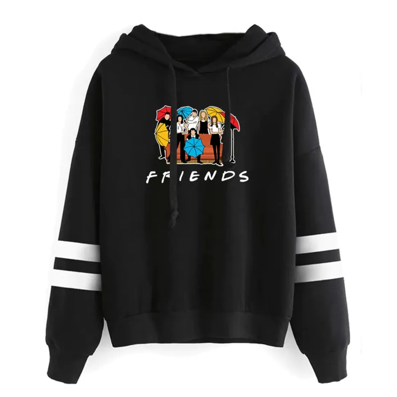 Aganmi Fashion Friend Sweatshirt Hoodie Women Graphic Hoodies Pullover Funny Hooded Sweater Tops Clothes (Black L) made by Zulily