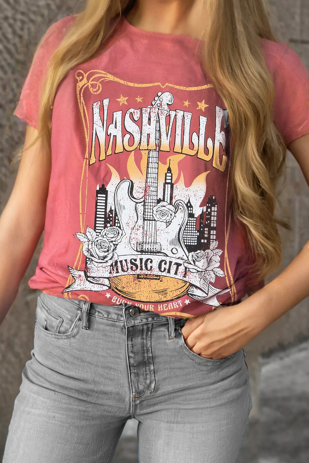 Mineral Red Nashville Music City Graphic Retro Fashion Tee sold by Zulily product image thumbnail 2