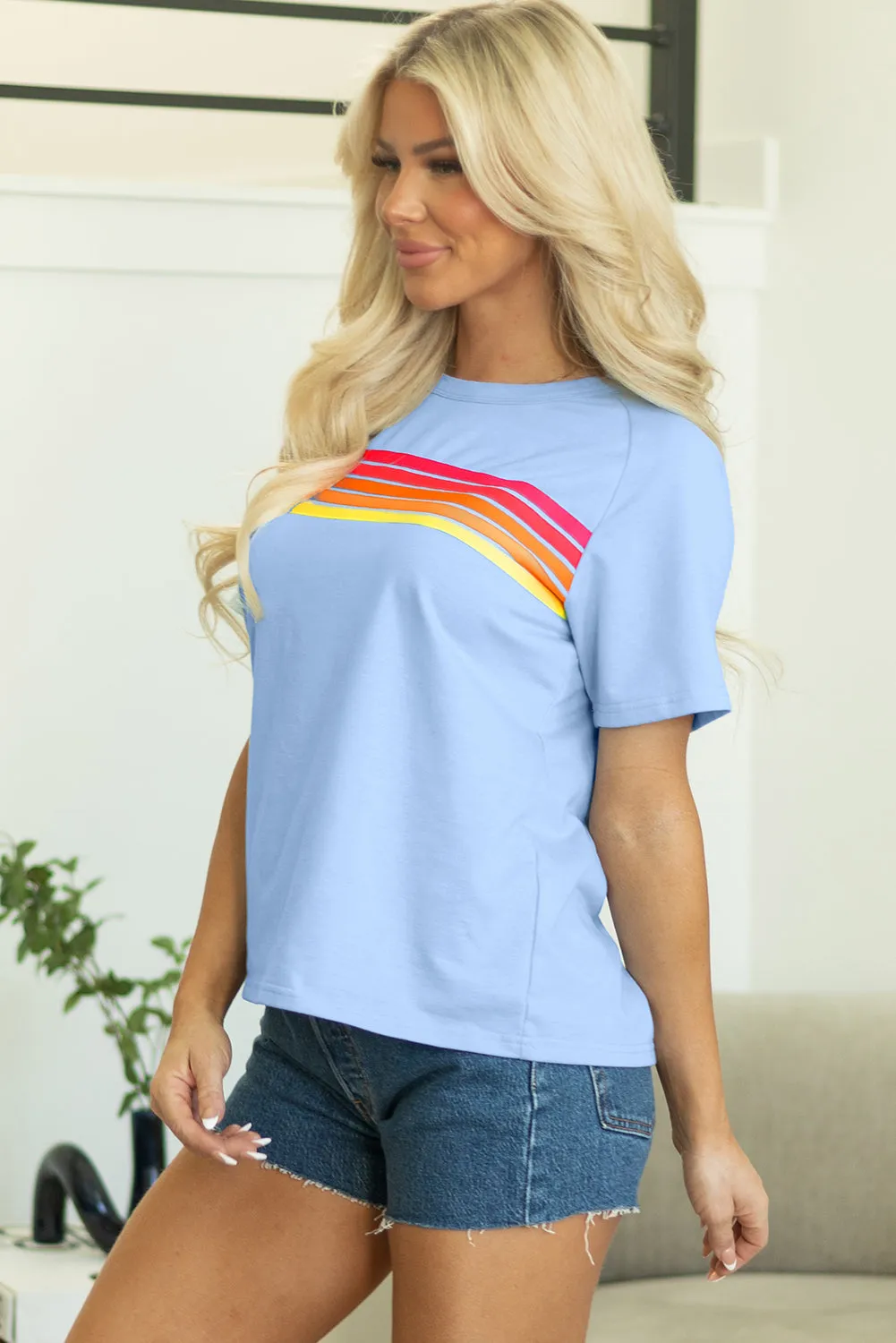 Beau Blue Striped Patch Front Casual Tee sold by Zulily product image thumbnail 3