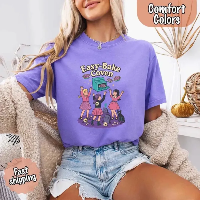 Easy Bake Coven Comfort Colors Shirt – Vintage 90s Horror Halloween Tee made by Zulily