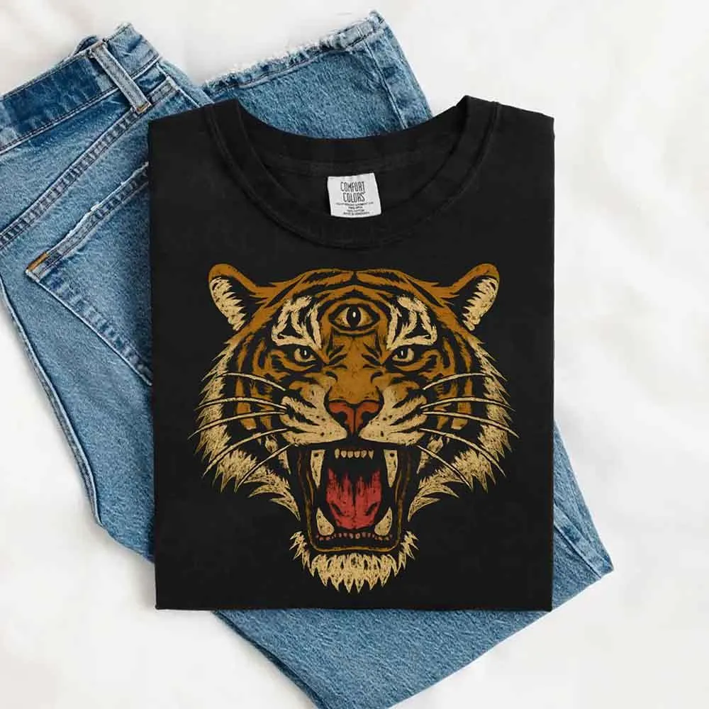 Vintage Tiger Graphic Tee – 90s Jungle Safari Comfort Colors Shirt sold by Zulily