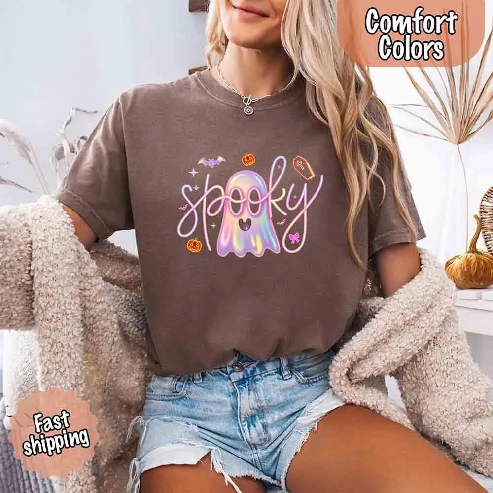 Neon Spooky Ghost Comfort Colors T-Shirt sold by Zulily product image thumbnail 3
