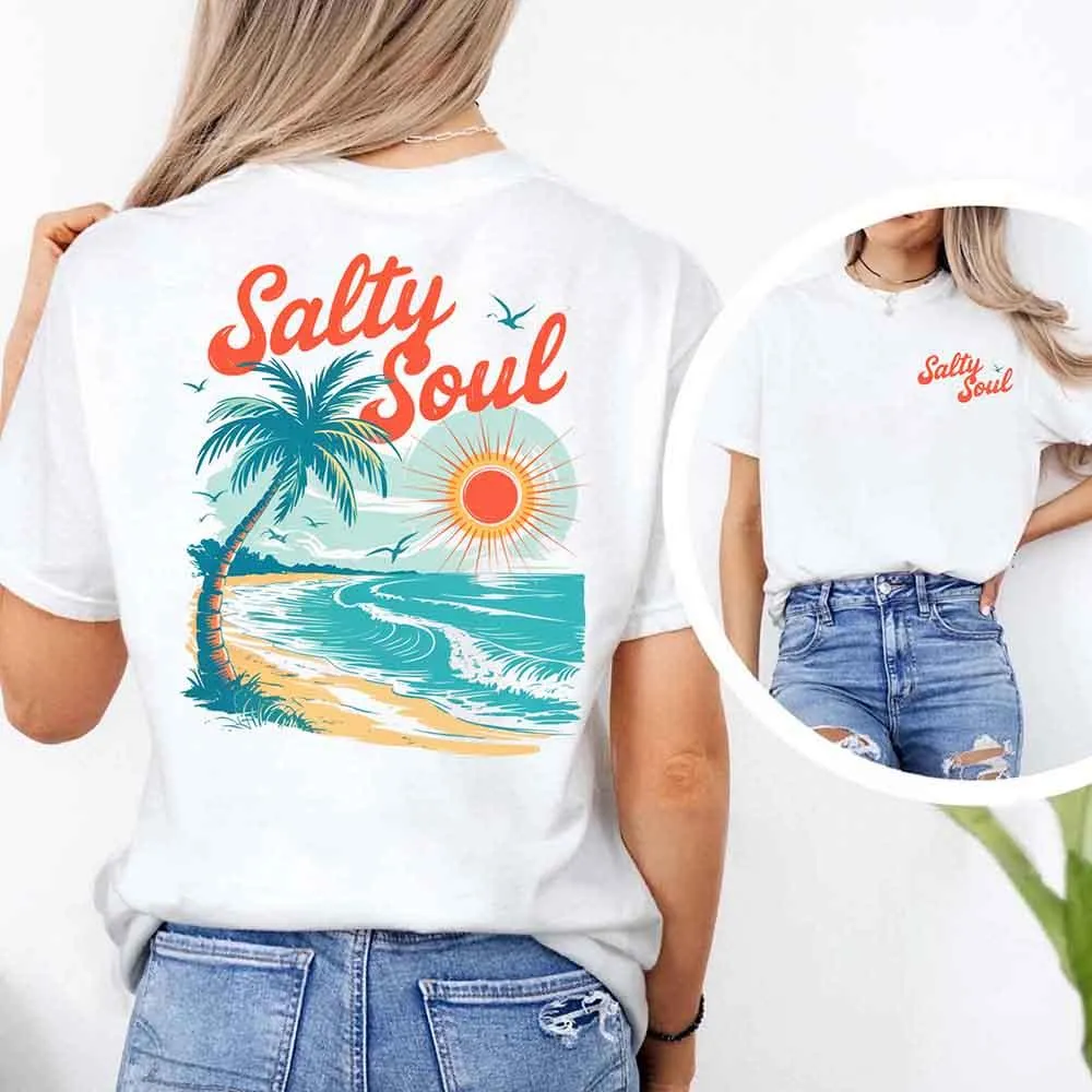 Salty Soul Comfort Colors Tee – Women’s Summer Beach Shirt sold by Zulily product image thumbnail 4
