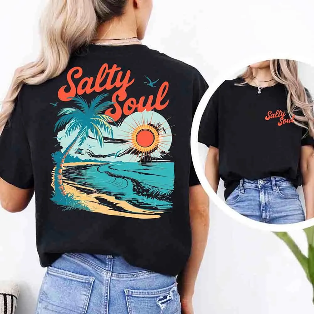 Salty Soul Comfort Colors Tee – Women’s Summer Beach Shirt sold by Zulily product image thumbnail 5