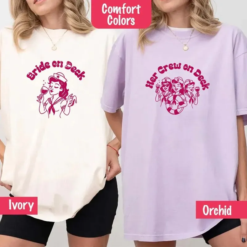 Bride on Deck Comfort Colors Shirt – Nautical Bachelorette Party Tee for Cruise or Beach Wedding made by Zulily