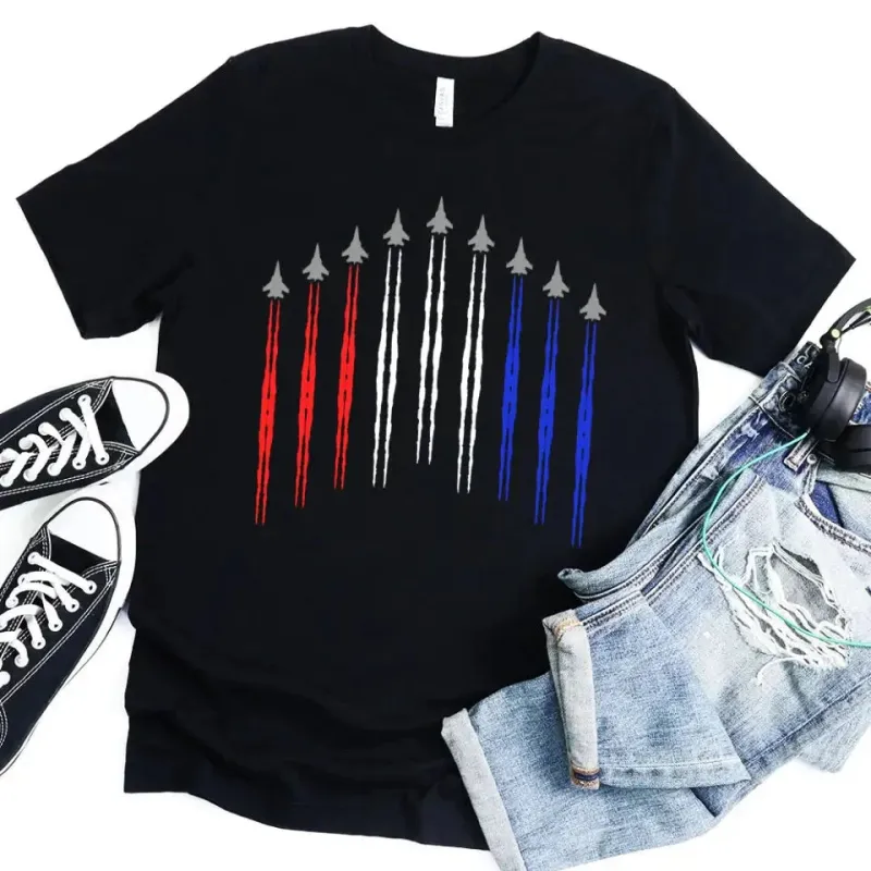 Air Force Flyover Red White And Blue Adult T-shirt made by Zulily