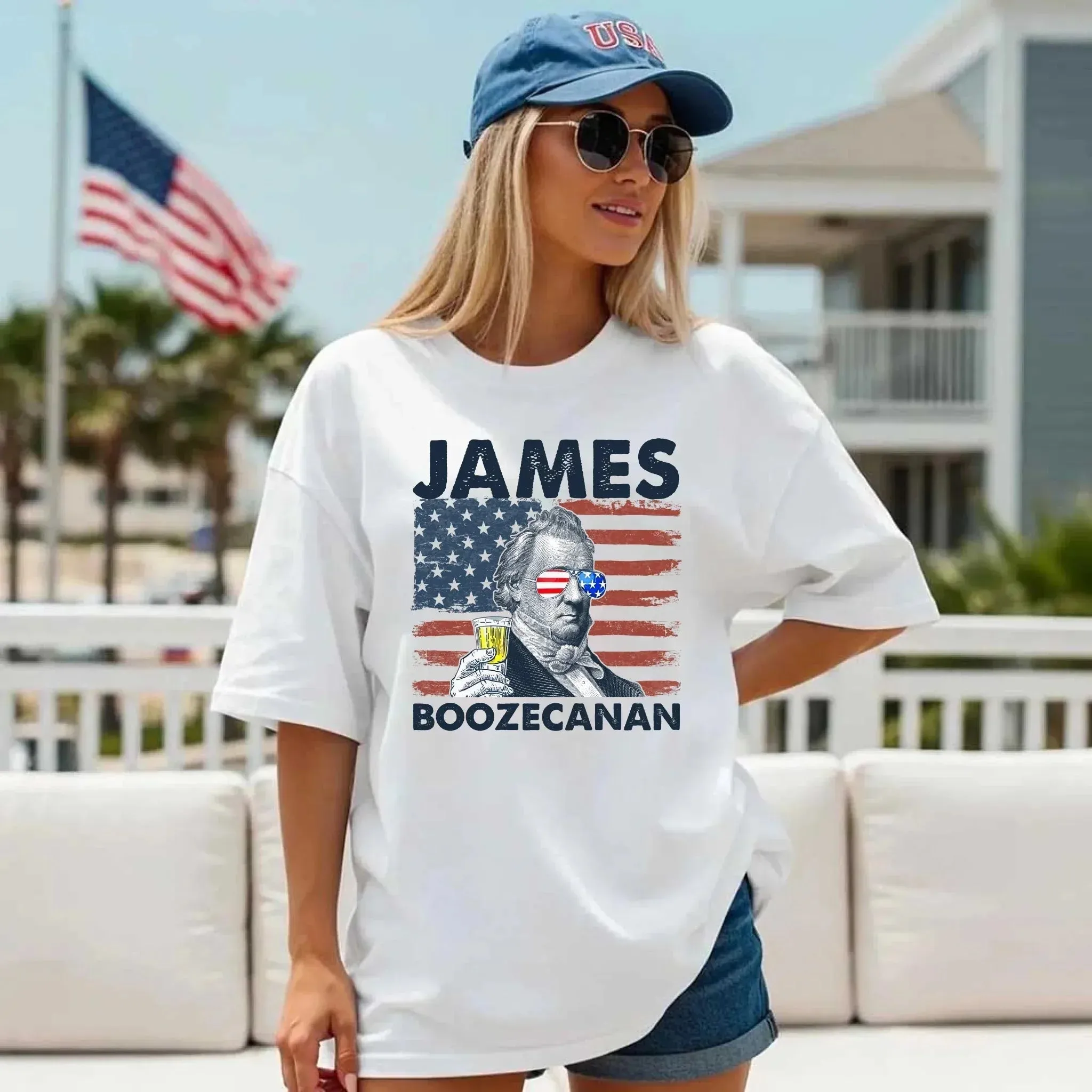 James Boozecanan 4th of July Shirt – Funny Presidential Drinking Tee sold by Zulily product image thumbnail 2