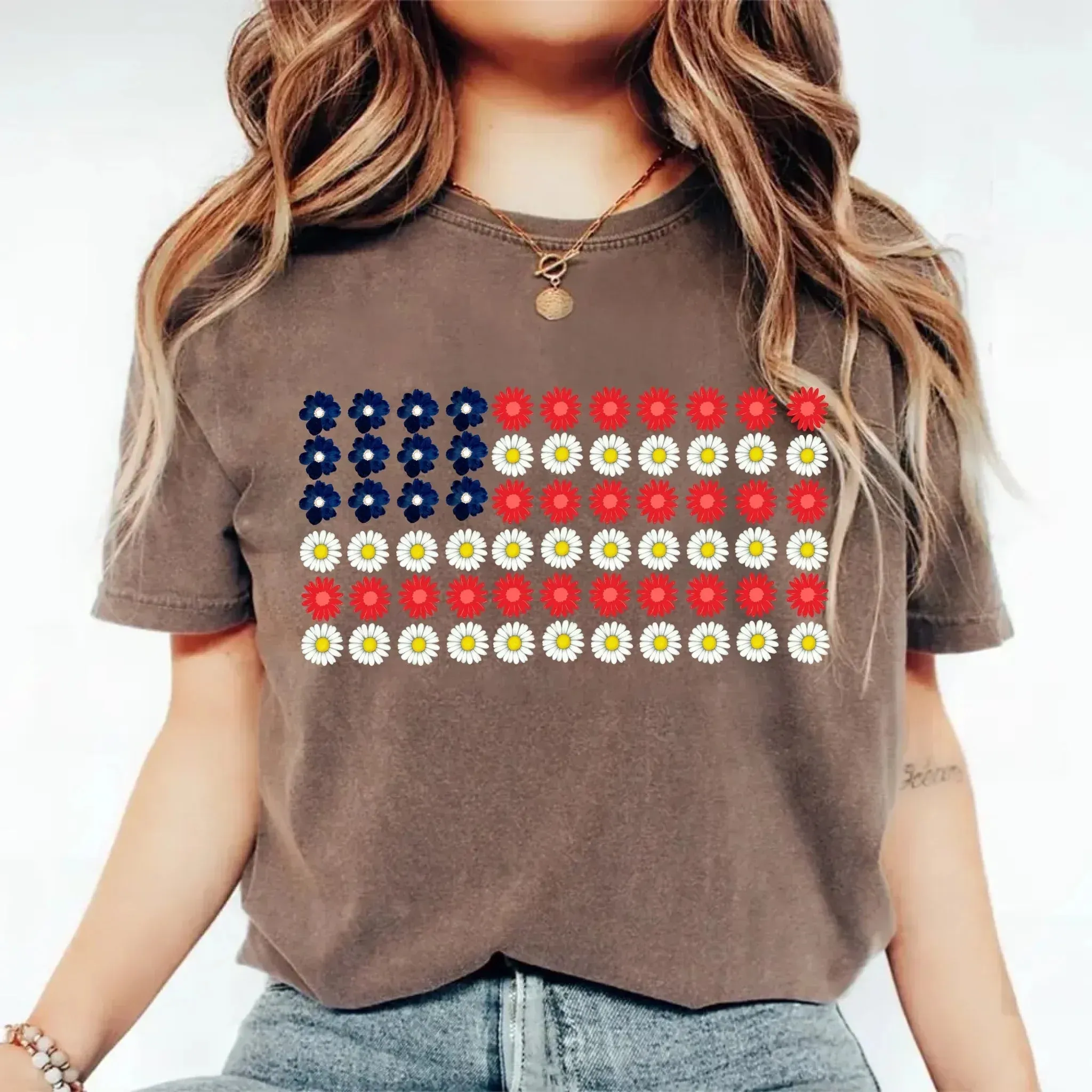 American Flag Daysies, Flowers Independence Day T-shirt sold by Zulily product image thumbnail 5