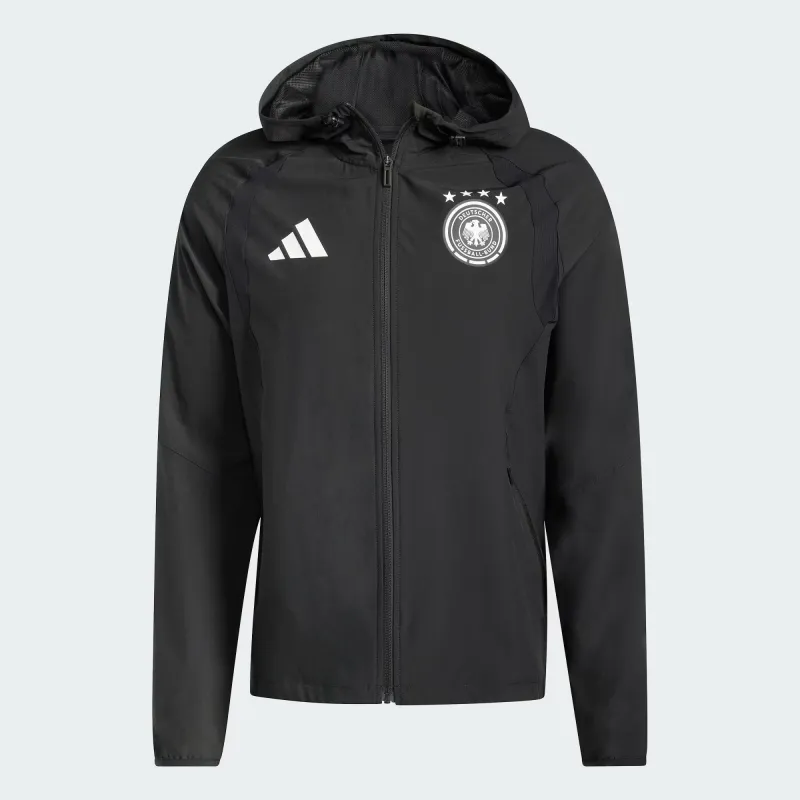 [jz9326] Mens Adidas Dfb Germany Tiro Travel Full Zip Windbreaker - Black made by Adidas