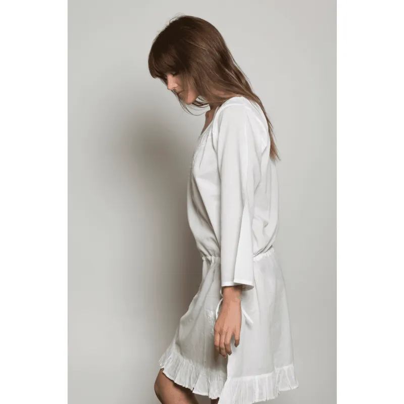 La Chic Women's Embroidered Cotton Drawstring Coverup made by Zulily