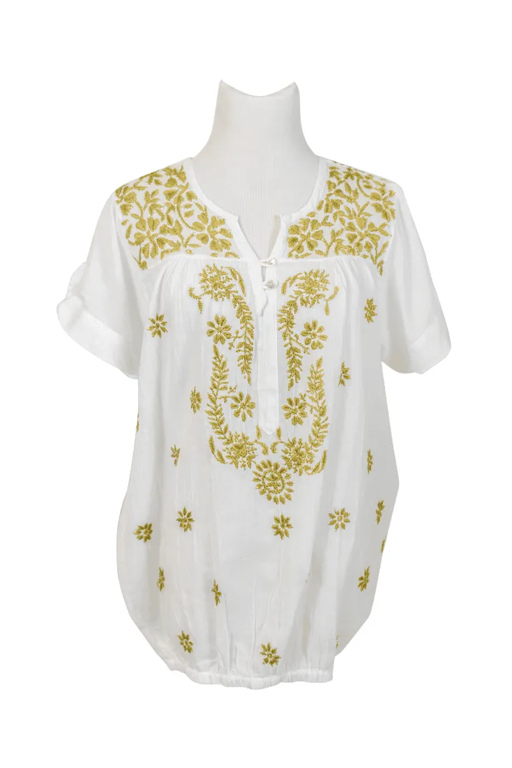 La Chic Women's Embroidered Cotton Short Sleeves Baggy Top sold by Zulily product image thumbnail 3