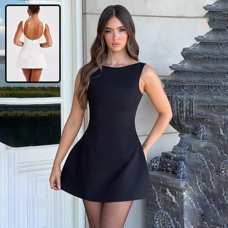 Sexy Slim-fitting Backless Dress Summer Sleeveless Short Dresses made by Zulily