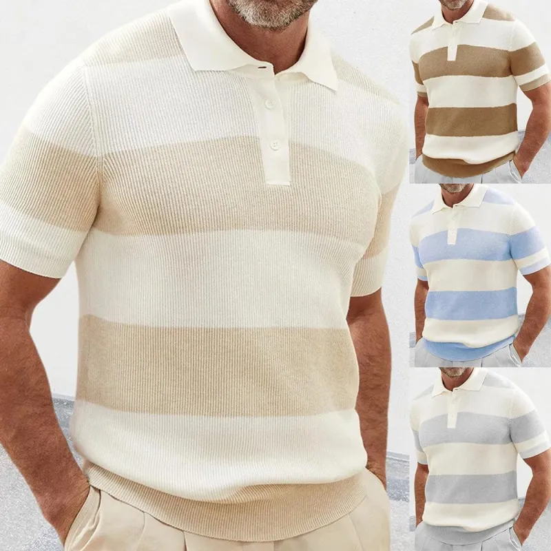 Mens Clothing Summer Fashion Lapel Sweater Short Sleeve Men Clothing Men Wears made by Zulily