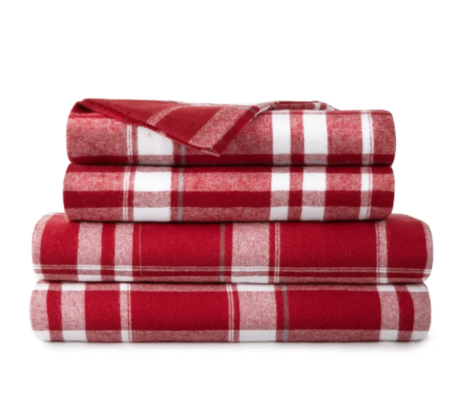 Plaid Organic Flannel Sheet Set made by Zulily