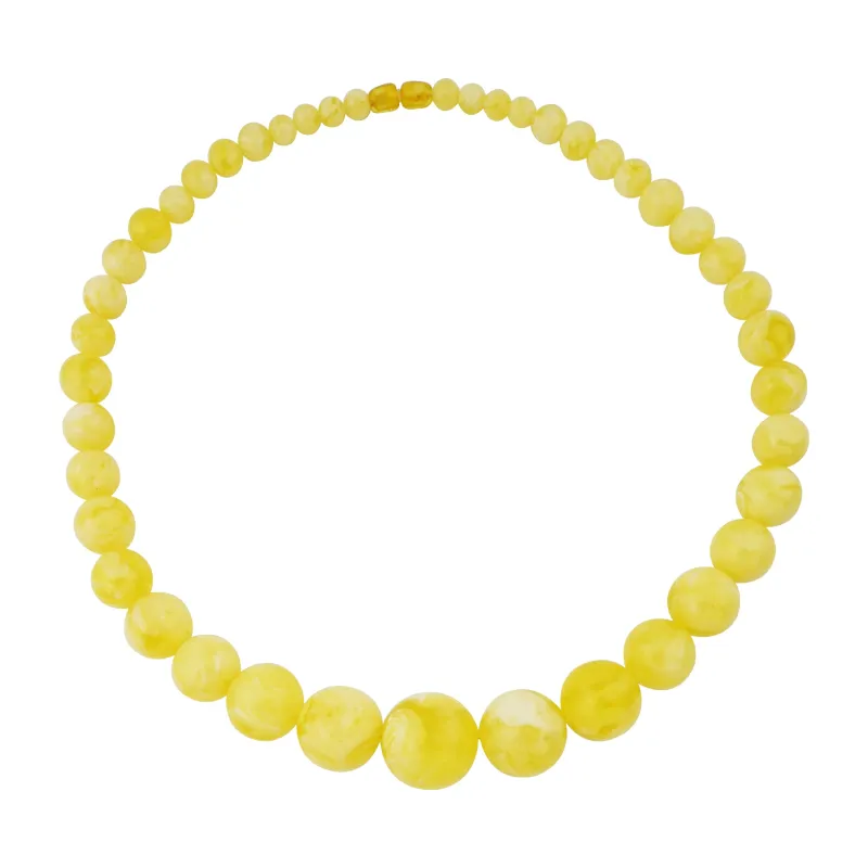 Yellow Amber Graduated Bead Statement Necklace made by Zulily
