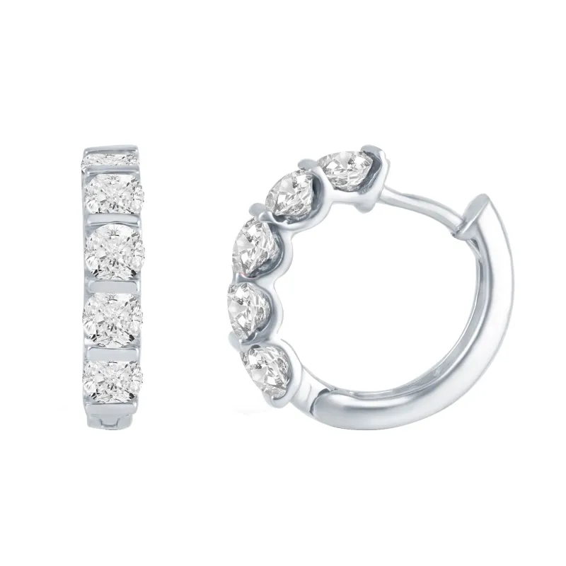 Sterling Silver Moissanite Hoop Earrings made by Zulily