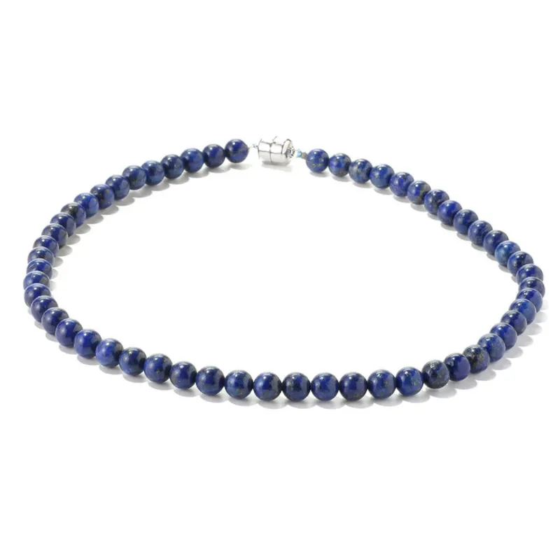 Sterling Silver Lapis Lazuli Beaded Necklace made by Zulily
