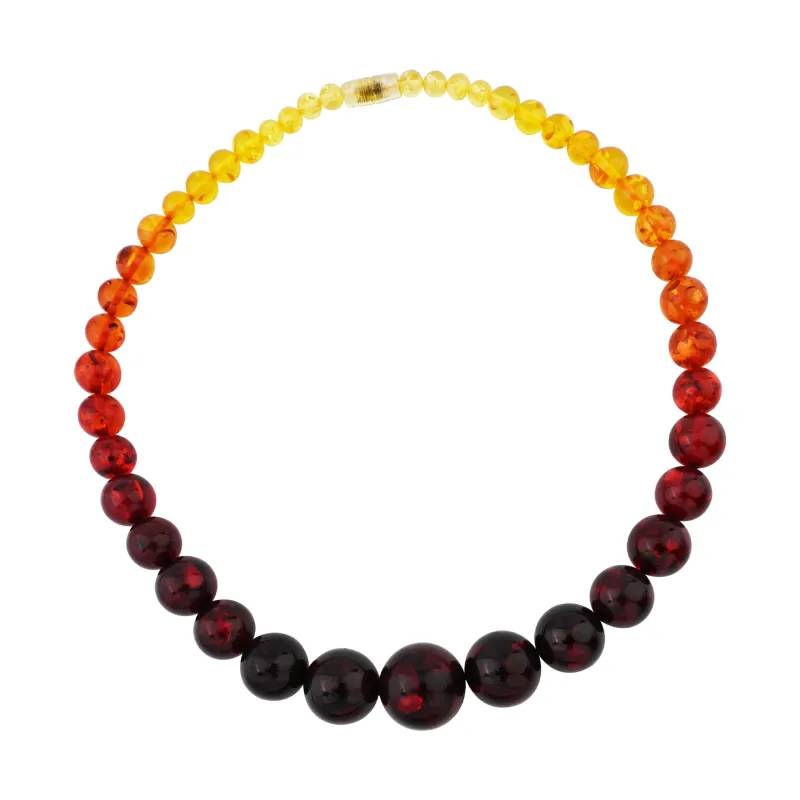 Multi Color Amber Graduated Bead Statement Necklace made by Zulily