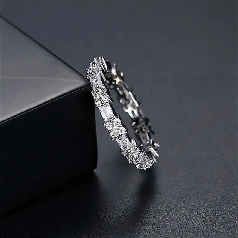 Crystal & Cubic Zirconia Silvertone Thin Band Ring made by Zulily