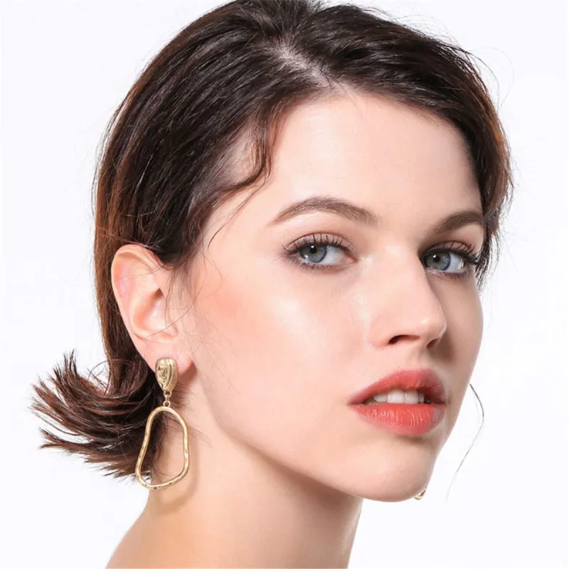 Goldtone Open Geometric Drop Earrings made by Zulily